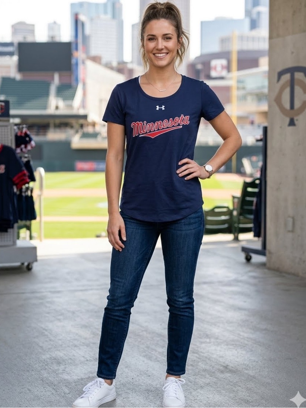 Under Armour Baseball T-Shirt Athletic Minnesota Twins Athleisure Sporty Small